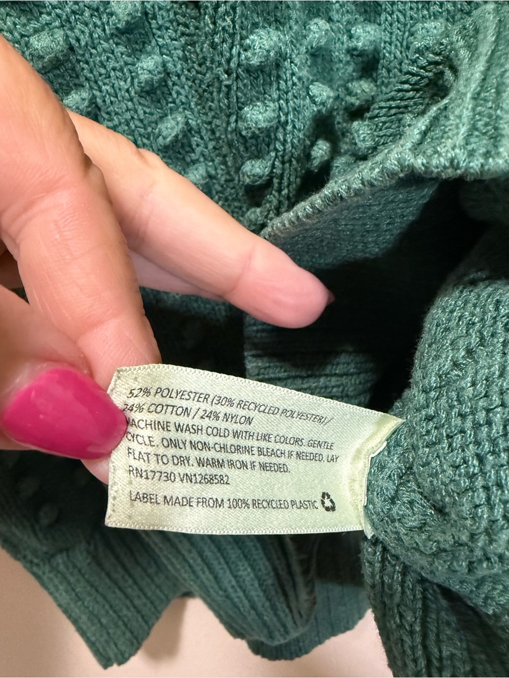 Lego Dark Green Bobble Knit Crewneck Sweater - Sz L - Picture 6 of 10